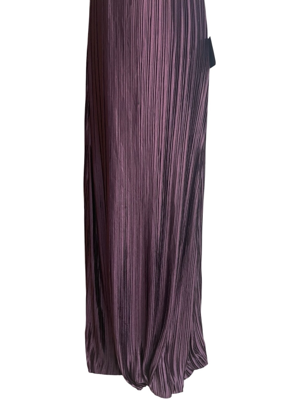 Lulus Whimsical Beauty Satin Pleated Plisse Strapless Maxi Dress Dark Purple - Picture 3 of 16